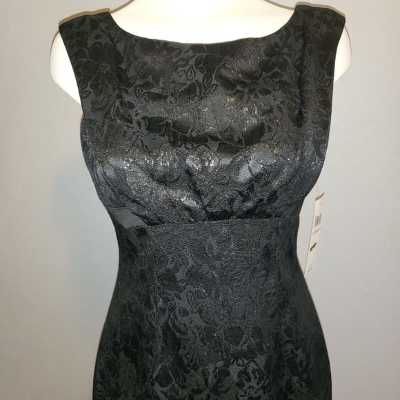 Maggie London, Black Dress, Size 6, Floral, Sleeveless, Fit & Flare, NWT - Picture 5 of 9